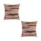 Melrose Set of 2 Brown and Red Embroidered Square Throw Pillows 15"
